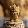 Ciprés Taihang Presenta Tallado en Madera de Unicornio Propicio Adornos de Bestias Propicias Adornos Mitológicos Antiguos Portátiles Decoración del Hogar Accesorios para el Coche