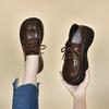 Sapatos de Plataforma Femininos 2024 Outono e Inverno Novo Estilo Coreano Cadarço Estilo Academia Sapatos de Camada Única Um Par Mocassins Sapatos de Couro Pequenos Femininos