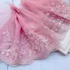 Borde Ancho 21CM Malla Rosa Bordado de Tul Encaje Encaje Vestido de Boda Vestido de Princesa Material de Decoración para Cortinas