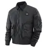Jaqueta bomber nova para primavera e outono com gola removível, jaqueta da moda para homens de meia-idade, jaqueta estilo uniforme de beisebol americano, jaqueta masculina