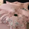 Juego de ropa de cama de cuatro piezas 100% algodón de fibra larga clase A, juego de cuatro piezas 100% algodón, funda de edredón, sábana plana, sábana bajera, artículos de dormitorio