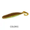 SUPERCONTINENTE Luya Isca Macia minhoca de dança leve Cauda Giratória Torre isca macia com sal e cheiro de peixe duas cores