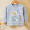 Moletons Infantis Primavera e Outono Algodão Puro Meninos e Meninas Moda Camisas de Base Outerwear Tamanhos Pequeno e Médio Camisetas Infantis de Manga Longa Roupas de Bebê