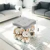 Banquito de almacenamiento para niños, caja de almacenamiento de peluches, cubo de almacenamiento, banquito de almacenamiento mágico transparente que se puede usar como asiento