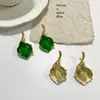 Pendientes de Gelatina de Iris Vintage Moda Versátil Francés Lujo Ligero Pendientes de Gama Alta