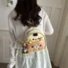 Mochila cruzada linda y adorable de oso ligero para estudiantes mujeres, mochila exterior para niñas de alto valor estético, bolsa de libros de dibujos animados para la escuela