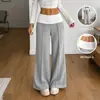 Bai Fen Zhi YiTikTok 2026 Novo Estilo Casual Preguiçoso Calças de Perna Larga com Punho Color-Block Comprimento Total