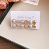Pendientes de Perla Redondos Geométricos con Tachuelas de Diamante Color Plata, Lujo Ligero, Gama Alta, Exquisitos, Elegantes, Versátiles para Mujer