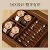 Caja de Almacenamiento para Relojes Madera de Nogal Negro Patrón de Madera Caja de Joyería Retro Caja de Almacenamiento de Madera para Joyería, Collares, Pulseras, Aretes