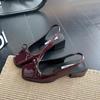 Sapatos Mary Jane Quadrados Retro Franceses com Salto Grosso Femininos 2025 Novo Verão Versátil Estilo Fada Sandálias Plus Size