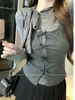 Camiseta de Renda Elegante para Mulheres, Estilo Hot Girl, Corte Slim, Manga Longa, Roupa para o Início do Outono, Top Camisola Curto, Conjunto de Duas Peças Base
