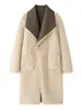 Abrigo Largo de Gamuza Reversible Doble Cara para Mujer Otoño e Invierno, Estilo Transfronterizo