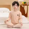 Pijama infantil, conjunto de roupa íntima térmica para meninos, roupa íntima térmica de outono e inverno para meninas, camada base de inverno para crianças pequenas e estudantes
