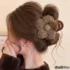 Pinza de garra de felpa floral grande para cabello grueso, pinza de pelo tejida de alta gama para otoño e invierno, nuevo pinza de tiburón 2026 accesorio para el cabello para mujer