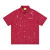 Savagebase Camisa a Cuadros con Salpicaduras de Graffiti Hip-Hop de Moda Verano Manga Corta Casual de Algodón Unisex