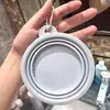 Bacia pequena portátil tigela dobrável artefato para lavar o bumbum do bebê sair pode também pendurar dentro da bolsa da mamãe armazenamento achatado