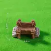 Tablero de madera creativo de paisaje en miniatura, valla de piedra y puente corto - Accesorios decorativos DIY para paisajismo de jardinería, pequeños adornos para terrarios