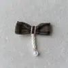 Cuadros marrón oscuro con adornos de perlas, accesorios de lazo, calcetines, bolsos, accesorios de ropa, decoraciones para juguetes de peluche para mascotas DIY