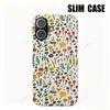 Funda de Teléfono con Película Floral de Pantalla Completa en Color Contrastante Estilo Niña para Apple 18 Pro Max, Estuche Duro Ligero de Cobertura Total para iPhone 17