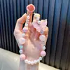 Cadena para Teléfono con Llavero de Mariposa que Brilla en la Oscuridad con Cuentas para Niñas, Colgante para Mochila, Llavero para Coche, Encanto para Bolso, Pequeño Regalo al por Mayor