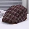 Moda Nova Casual Versátil Confortável Bico de Pato Artístico Retrô Elegante Estilo de Rua Xadrez Decorativo Boné para Frente