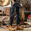 Jeans Americano Retro Lavado para Homens, Corte Solto, Novo Estilo 2026 Calças de Trabalho, Estilo Primavera e Outono, Calças Jogger Casuais para Homens