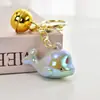 Llavero Colgante de Delfín Colorido con Galvanizado Creativo, Colgante Pequeño de Delfín con Campana Linda para Mochila de Estudiante