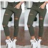 Pantalones pitillo de comercio exterior de eBay, Europa y AliExpress, leggings de algodón rotos para mujer.