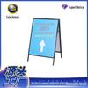 Vendas Diretas de Fábrica Display Externo Publicidade Prateleira de Poster Dobrável Vertical Promoção Tipo A Mochila Ferro Ponderado Dupla Face
