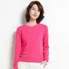 Suéter de Color Sólido para Primavera y Otoño, Nuevo Estilo Coreano Casual, Cuello Redondo, Holgado, Talla Grande, Camiseta de Punto para Mujer, Jersey, Venta al por Mayor