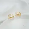 Colgante de Camelia con Relleno de Oro de 14K que Conserva el Color, Pendientes con Soporte de Perlas Rosas, Accesorios para Pendientes de Collar de Perlas Pegajosas DIY