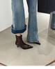 Botines de Punta Aguda para Mujer 2025 Otoño e Invierno Nuevos de Caña Corta Nicho Cremallera Elástico Ajustados Botas de Tacón de Aguja para Mujer