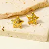 Pendientes Retro de Estrella Europeos y Americanos Incrustados con Joyería de Diamante Ins Nicho Normcore Pendientes de Acero Inoxidable Accesorios para Pendientes DIY Stock Listo