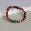 Pulsera de cuentas de Buda estilo étnico, estilo drenaje transmisión en vivo, sándalo rojo de Zambia imitación, cuentas grandes pintadas, accesorio, círculo único de sándalo rojo, joyería