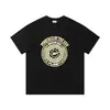 25Fw Passarela Espacial Espuma Estampada Rua Alta Solta Gola Redonda Par de Camiseta de Manga Curta Verão