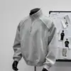 Sudadera Gruesa con Forro Polar y Media Cremallera para Hombre, Nuevo Estilo Retro Americano Otoño e Invierno, Chaqueta Versátil Casual de Manga Larga de Alta Gama