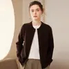 26 Nuevos Suéteres Casuales de Cachemir para Mujer de Otoño e Invierno con Cuello Redondo y Cremallera Cárdigan Suéter de Punto Grueso Casual para Mujer