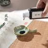 Plato de tinta de cerámica Lanzhai Mariposa Pequeño soporte para bolígrafos Charco de tinta Tinta para caligrafía Plato de agua con tinta Soporte para pinceles Bandeja de tinta Cartucho de tinta Lavado de bolígrafos Piedra de entintar