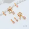 Cobre Chapado en Oro de 14K Color Conservante Circonia Corazón Estrella Doble Rectangular Circonia Colgante Accesorios para Collares de Perlas Hechos a Mano DIY