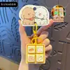 Adesivos Originais de Filhotes Grade Quatro Compartimentos Chaveiro de Botão Luminoso Brinquedo Sonoro Desenho Animado Fofo Pingente para Mochila de Estudante