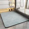 Tapete de chão de banheiro simples de cor sólida em diatomita, tapete absorvente de secagem rápida para o banheiro, capacho resistente ao desgaste e à sujeira para a entrada