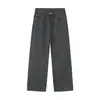 Nirben vestuário masculino Calça casual básica versátil para homens, perna reta solta, algodão puro, corte limpo, tendência high street, calça comprida