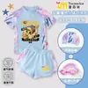 Traje de baño de dibujos animados de Minecraft para niñas, Tallas Mediana y Grande para niños, Dos piezas, Secado rápido, Protección solar, Traje de baño de manga corta y shorts para niños