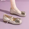 Zapatos de Salón Bajos de Estilo Francés para Mujer, Nuevo Modelo Verano 2026, Pedrería, Aumentan la Altura, Suela Suave, Versátiles Zapatos Mary Jane para Mujeres Bajitas