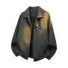 Chaqueta versátil de color liso con solapas para hombre, nueva prenda exterior de otoño, chaqueta de vuelo, chaqueta casual versátil de moda, negro