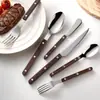Cuchillo tenedor cuchara de acero inoxidable transfronteriza clip remachado mango cuchara de cena cuchara de postre tenedor cuchillo tenedor para bistec francés vajilla occidental de hotel