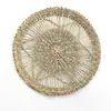 Venda Quente Transfronteiriça Pendente de Parede Redondo Tecido à Mão com Capim-Marinho, Decoração de Parede de Palha e Rattan, Conjunto de Decoração para Fundo de Sofá