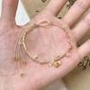 Novo estilo chinês pulseira de osmanthus tecida à mão feminina estilo étnico pulseira com design de lótus simples estilo antigo pulseira estilo frio e claro