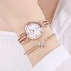 Reloj Nuevo para Dama para Estudiantes, Estilo Coreano Moderno Elegante Pulsera de Diamantes, Reloj de Mujer, Reloj de Cuarzo, Reloj de Pulsera Dorado para Mujer