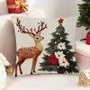 Nuevas fundas de almohada de la serie navideña transfronteriza, cojines decorativos creativos de dibujos animados de Papá Noel para sofá y fundas de almohada